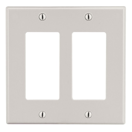 Hubbell Wiring Device-Kellems Wallplate, 2-Gang, 2) Decorator, Light Almond P262LA